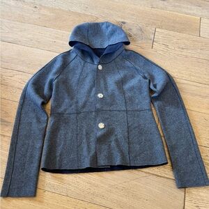 Venario Wool Blend Gray Hooded‎ Jacket Women’s Sz Small
